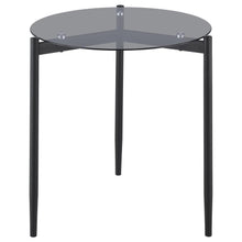 Rosalie - Round Smoked Glass Top End Table - Sandy Black