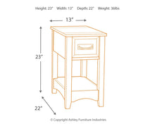 Breegin - Brown - Chair Side End Table - 1 Drawer