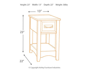 Breegin - Brown - Chair Side End Table - 1 Drawer