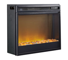 Entertainment - Black - Fireplace Insert Glass/Stone