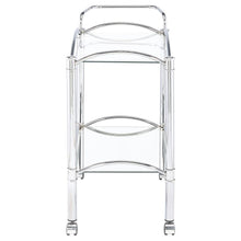 Shadix - 2-Tier Rectangular Glass Shelf Metal Bar Cart - Chrome