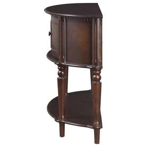 Brenda - 2 Door Demilune Wood Entryway Console Table - Brown