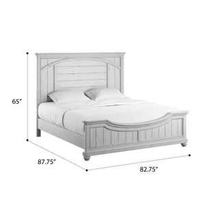 New Haven - King Panel Bed - Oyster Shell