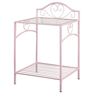 Massi - Metal 1-Shelf Nightstand - Powder Pink