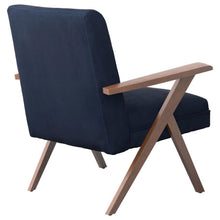 Cheryl - Upholstered Wood Arm Accent Chair - Dark Blue