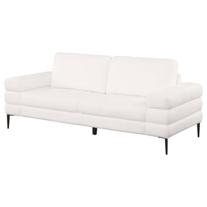 Jessel - Chenille Upholstered Track Arm Sofa - Ivory