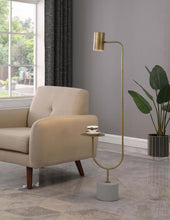 Jodie - Adjustable Floor Lamp Side Table - Antique Brass