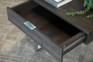 Aldine - Square 1-Drawer Side End Table - Dark Charcoal