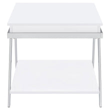 Marcia - Rectangular Side End Table - White High Gloss