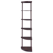 Bonwick - 5-Shelf Corner Bookshelf - Cappuccino