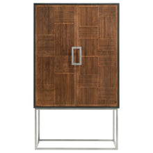 Borman - 2 Door Home Bar Cabinet Wine Storage - Walnut And Black