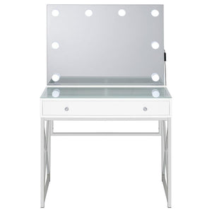 Eliza - 2 Piece Vanity Set With Hollywood Lighting - White And Chrome