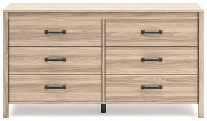 Battelle - Tan - Six Drawer Dresser