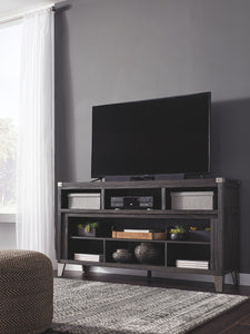 Todoe - Gray - 2 Pc. - 65" TV Stand With Wide Fireplace Insert