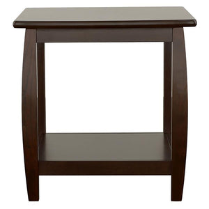 Dixon - 1-Shelf Square Wood End Table Espresso - Cappuccino