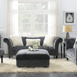 Hutton Ii - Tufted Chair - Charcoal Gray