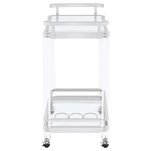 Jefferson - 2-Tier Glass Shelf Acrylic Bar Cart - Chrome