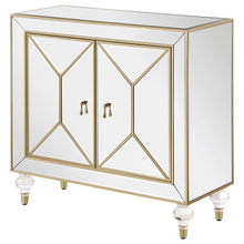 Lupin - 2-Door Mirrored Storage Accent Cabinet - Champagne