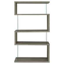 Emelle - 4-Shelf Glass Panel Bookshelf