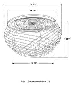 Dahlia - Round Glass Top Woven Rattan Coffee Table - Natural