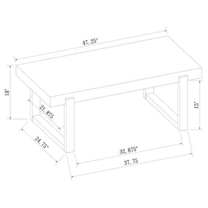 Pala - Rectangular Coffee Table - White High Gloss And Natural