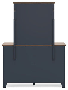 Landocken - Brown / Blue - Dresser and Mirror