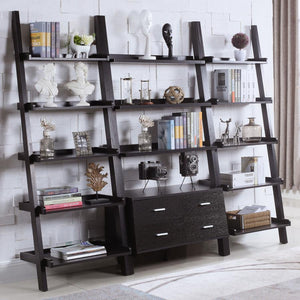 Colella - 5-Shelf Ladder Bookshelf - Cappuccino