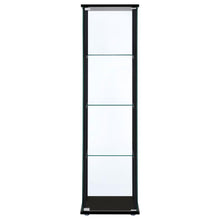 Cyclamen - 4-Shelf Clear Glass Curio Display Cabinet - Black