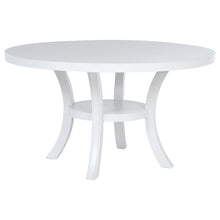 Judd - Round Dining Wood Table With Shelf - Pearl White