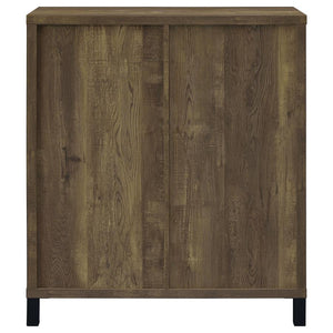 Arlington - Sliding Door Home Bar Wine Cabinet - Rustic Oak