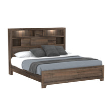 Peyton - Queen Bookcase Bed - Penny Brown