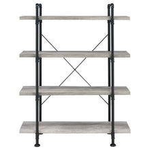 Delray - 4-Shelf Bookshelf - Gray Driftwood And Black