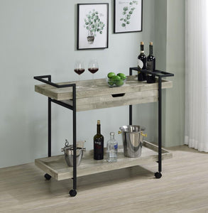 Ventura - 1-Drawer Engineered Wood Bar Cart - Gray Driftwood