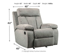 Mitchiner - Fog - Rocker Recliner