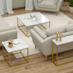 Driscoll - Sofa Table - White / Gold