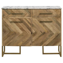 Keaton - Marble Top Herringbone Accent Cabinet