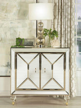 Lupin - 2-Door Mirrored Storage Accent Cabinet - Champagne