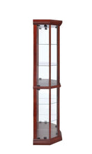 Appledale - 6-Shelf Corner Curio Display Cabinet - Medium Brown