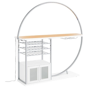 Risley - 2-Door Circular LED Home Bar With Wine Storage