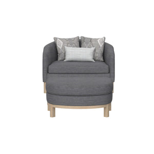 Maeve - Chair and Storage Ottoman Set - Dark Gray