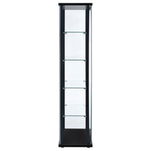 Delphinium - 5-Shelf Clear Glass Curio Display Cabinet - Black