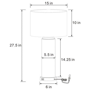 Aziel - Drum Shade Wood Frame Table Lamp - Cappuccino