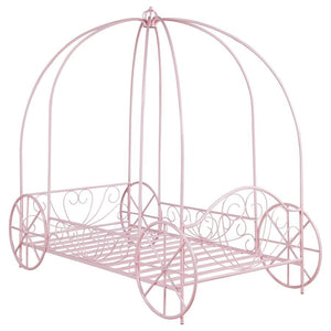 Massi - Metal Twin Canopy Bed - Powder Pink