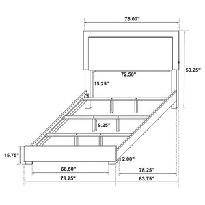 Marceline - Wood LED Panel Bed