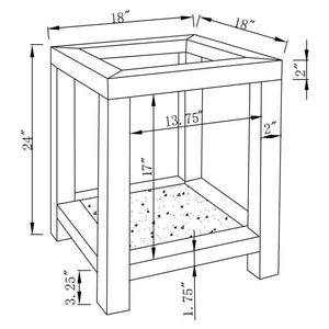 Valentina - 1-Shelf Square Glass Top Side End Table - Silver