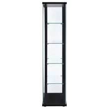 Delphinium - 5-Shelf Clear Glass Curio Display Cabinet - Black