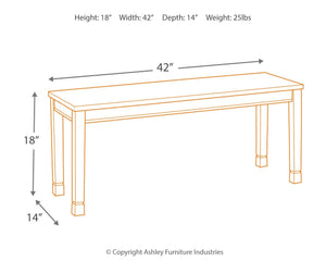 Whitesburg - Brown / Cottage White - Large Dining Room Bench