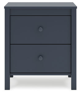 Simmenfort - Navy Blue - Two Drawer Night Stand