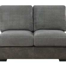 Berlin - 6 Piece Sectional - Gray Herringbone & Sanded Microfiber