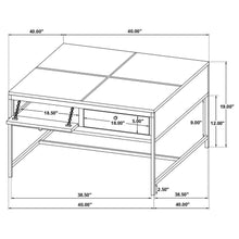 Stephie - 4-Drawer Square Glass Top Coffee Table - Honey Brown